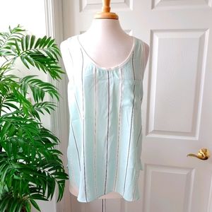 LOFT Light Blue Striped Tank Top